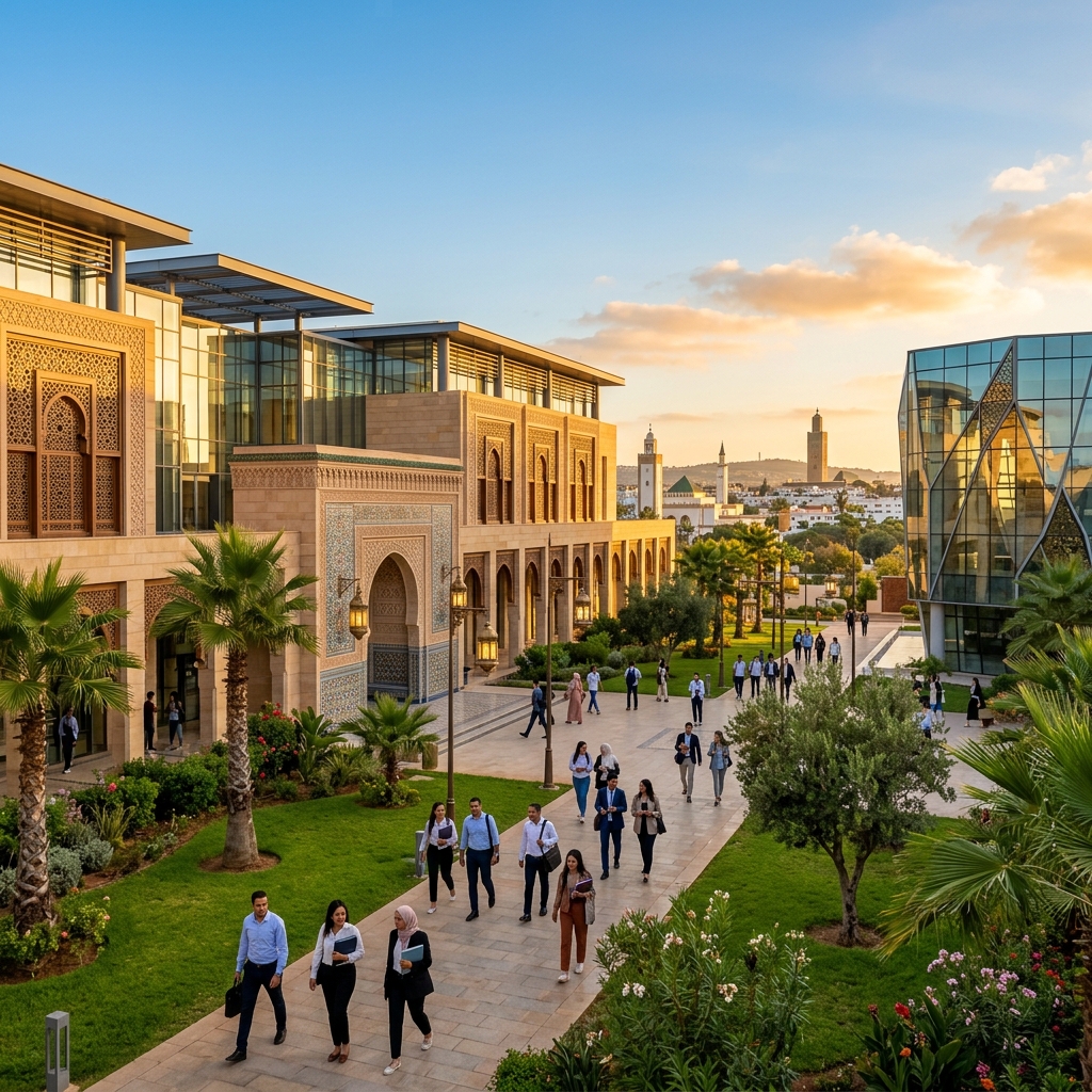 Modern Moroccan university campus using digital credentials